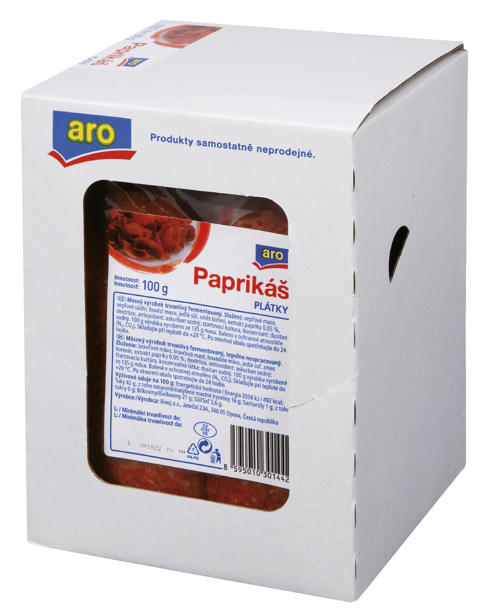 aro Paprikáš plátky chlaz. 8 x 100 g