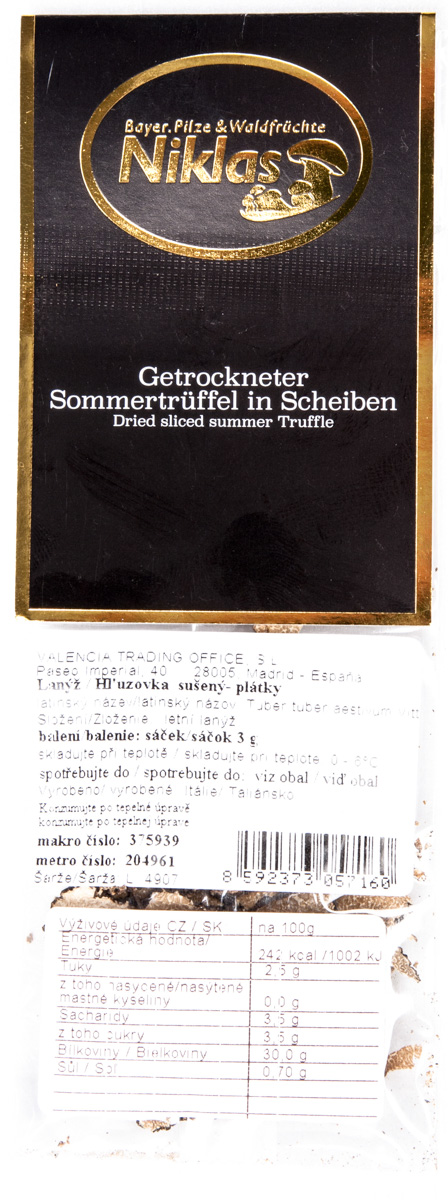 Lanýž sušený plátky 3 g sáček