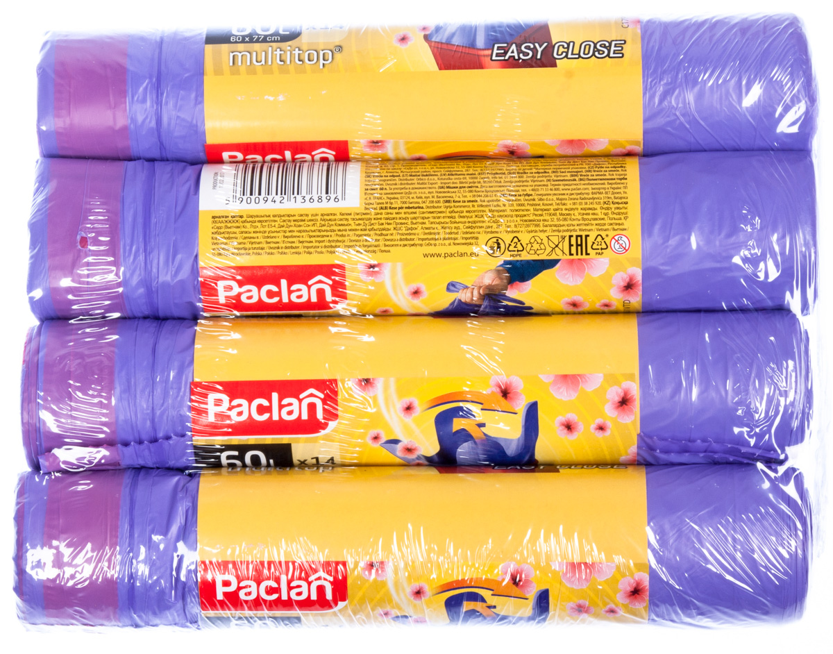 Paclan Standard Pytle na odpad zatahovací 60 l 4 x 10 ks