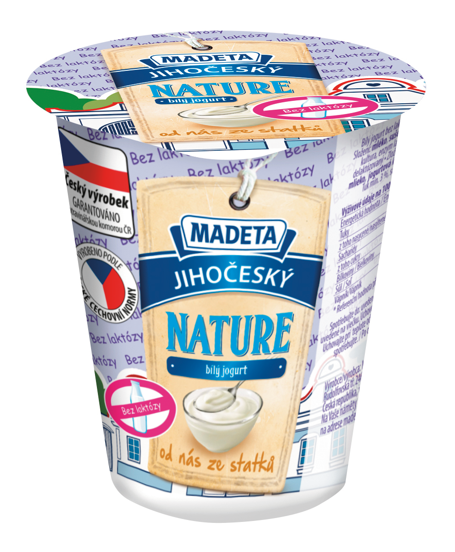 MADETA Nature jogurt bílý 3 % tuku bez laktózy chlaz. 150 g