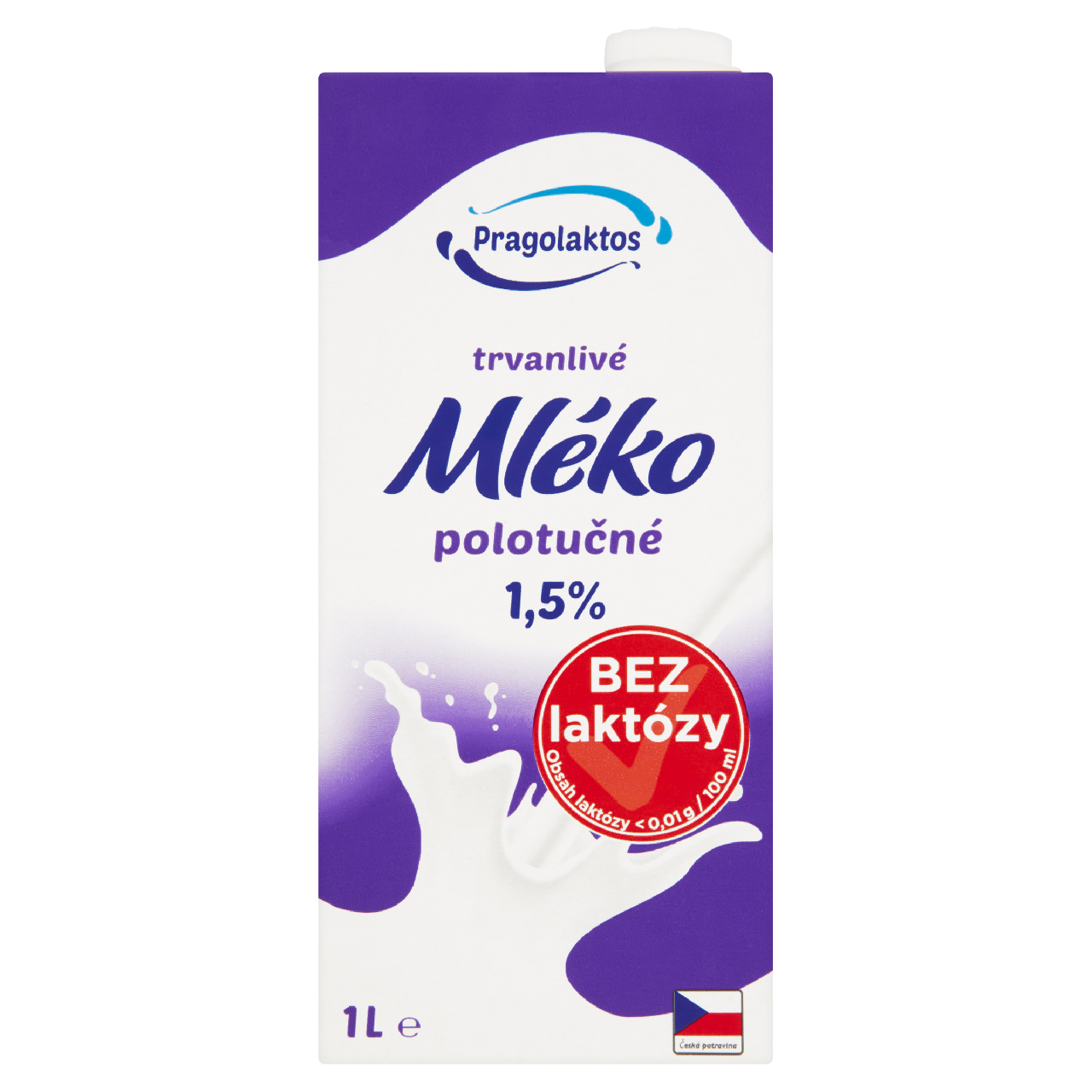 PRAGOLAKTOS Mléko bez laktózy 1,5 % 1 l