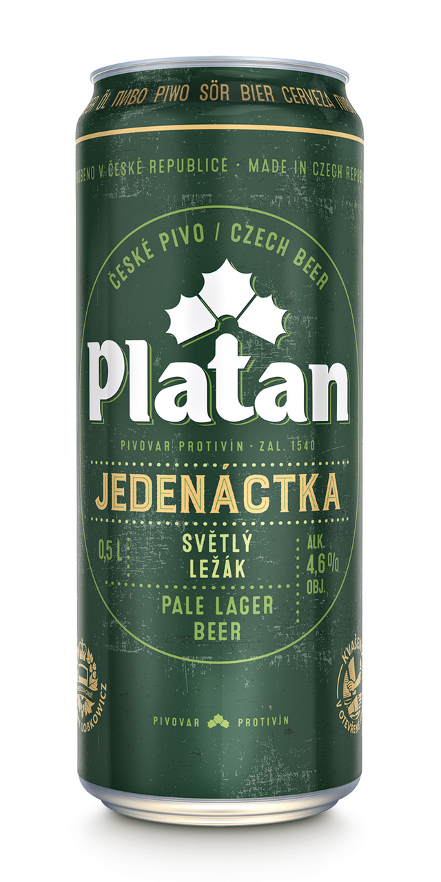 Platan Pivo světlý ležák 11° 6 x 500 ml plech
