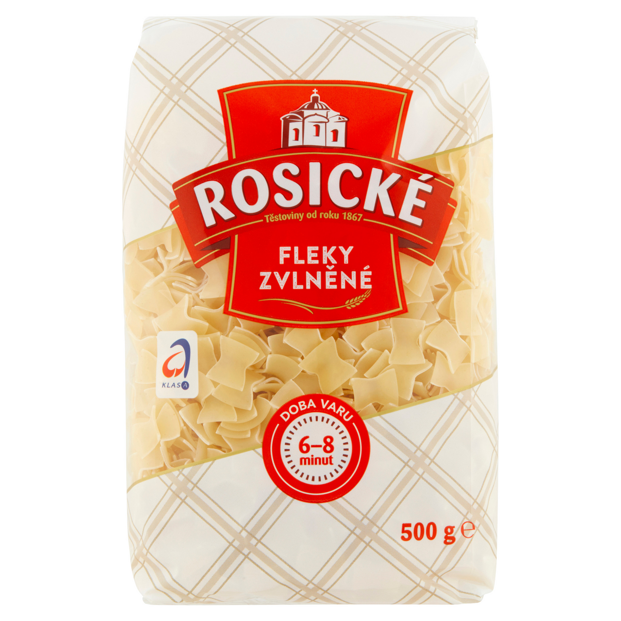 Rosické těstoviny Fleky zvlněné bezvaječné 12 x 500 g