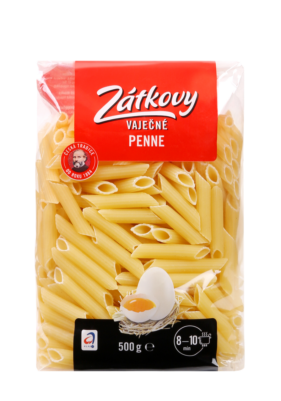Zátkovy těstoviny Penne vaječné 10 x 500 g