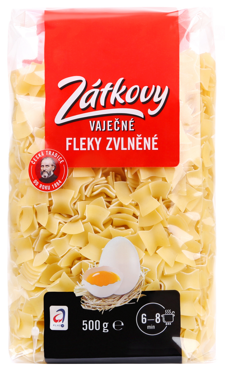 Zátkovy těstoviny Fleky zvlněné vaječné 12 x 500 g