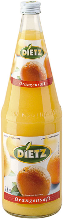 Dietz 100% šťáva pomeranč 6 x 1 l vratná láhev