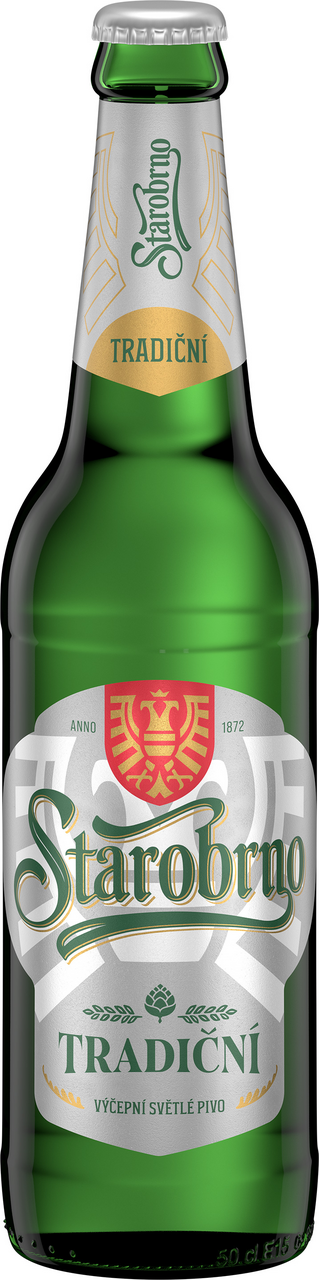 Starobrno Pivo tradiční výčepní světlé 500 ml vratná láhev