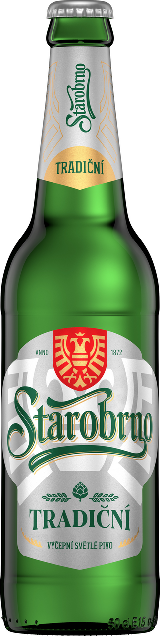 Starobrno Pivo tradiční výčepní světlé pivo 20 x 500 ml vratná láhev