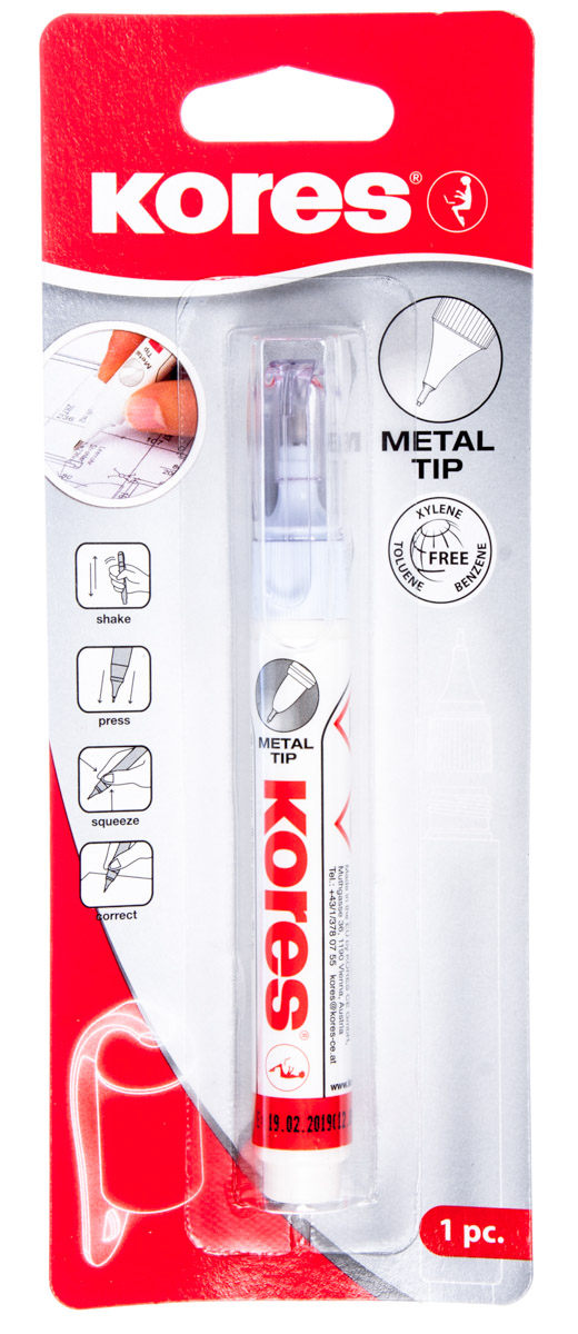 Kores Pero korekční Metal Tip 10g bílé 1 ks