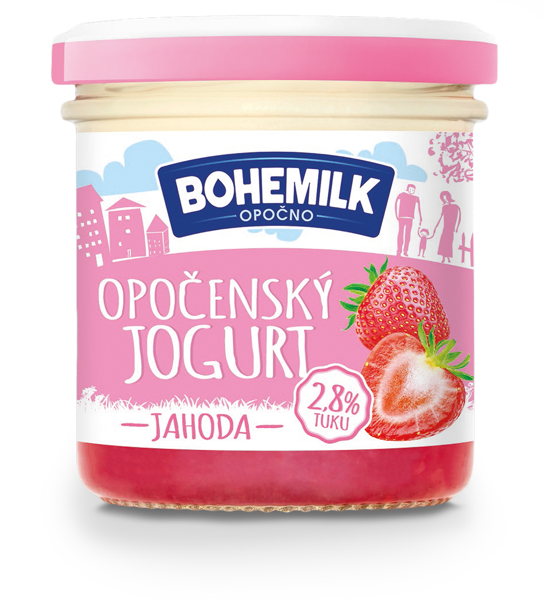 BOHEMILK Opočenský jogurt jahoda 2,8 % tuku chlaz. 10 x 150 g