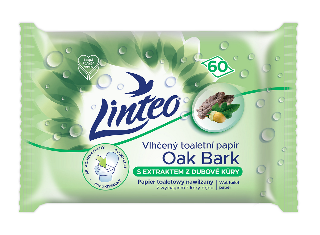 Linteo Toaletní papír vlhčený dubová kůra 60 ks