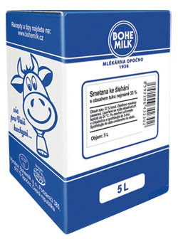 BOHEMILK Smetana čerstvá 33% chlaz. 5 l BiB