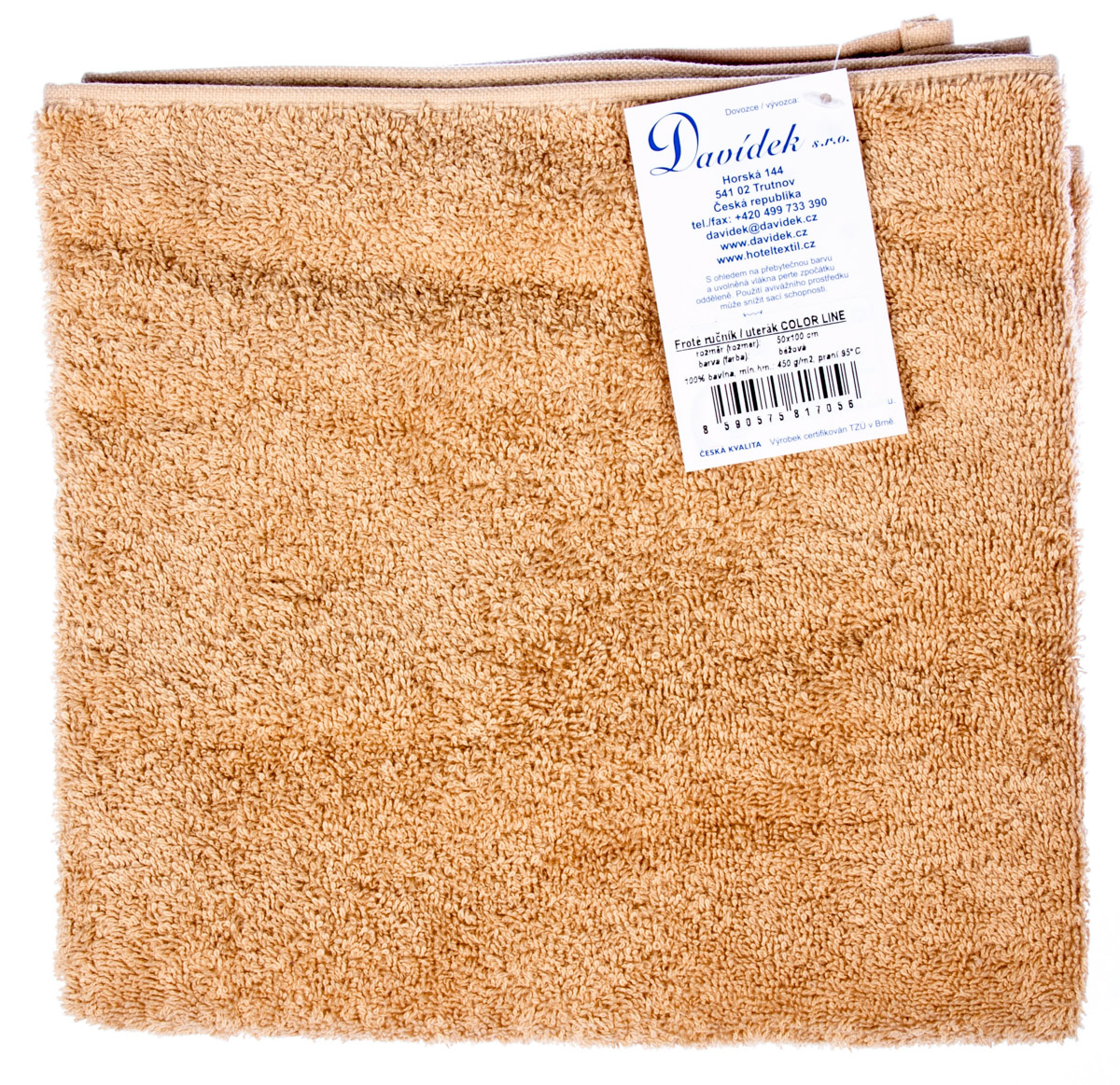 DAVÍDEK Ručník froté Color Line 50 x 100 cm béžový 1 ks