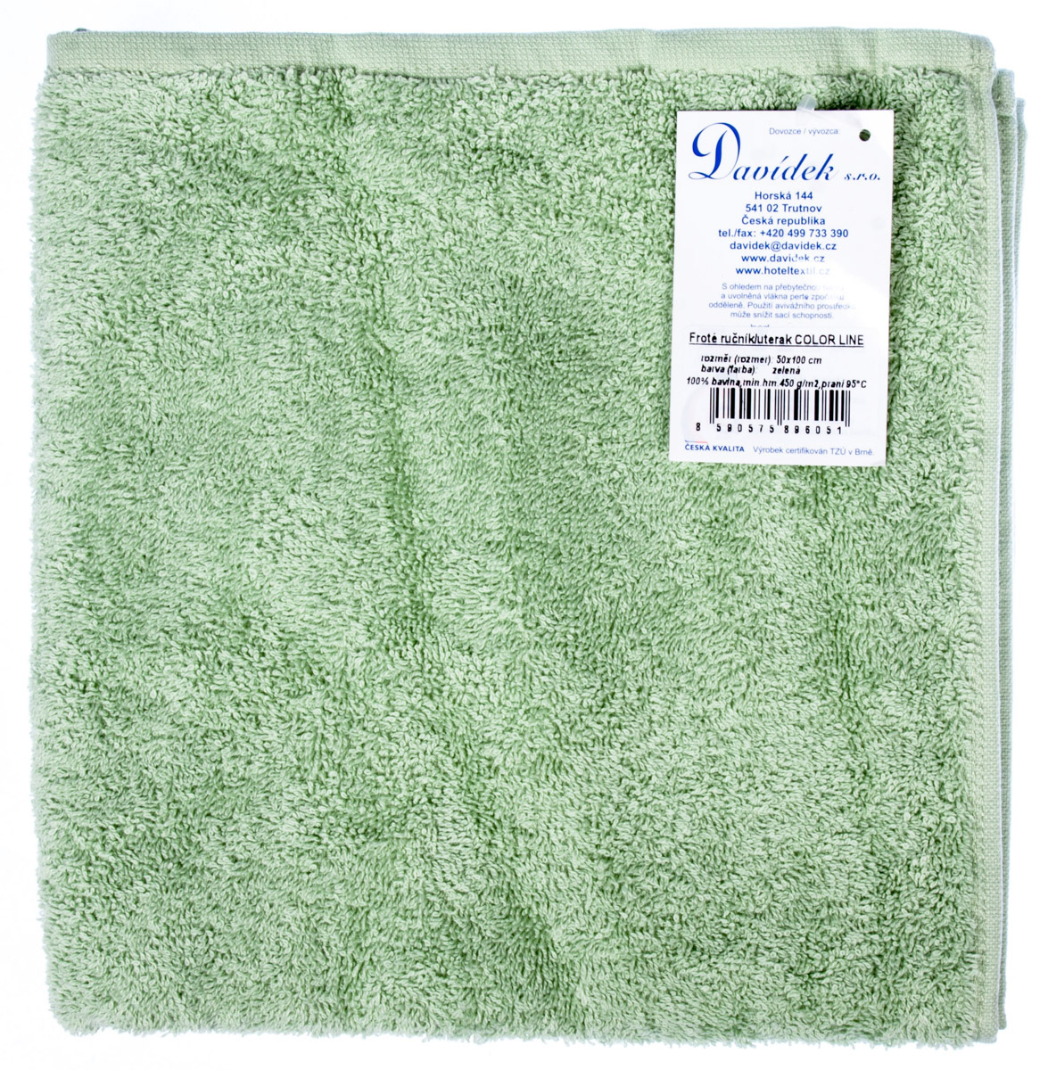 DAVÍDEK Ručník froté Color Line 50 x 100 cm zelený 1 ks