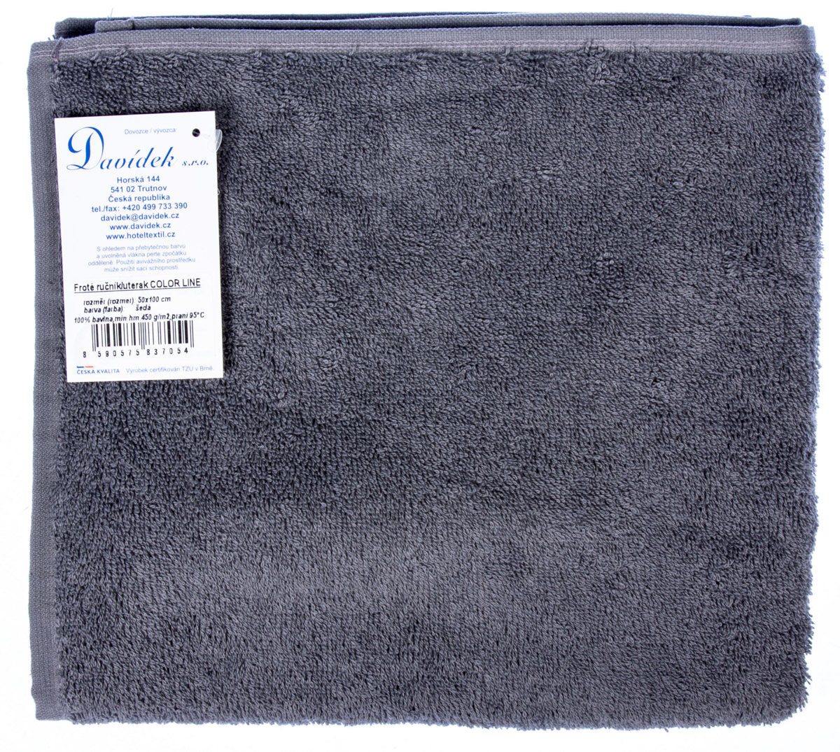 DAVÍDEK Ručník froté Color Line 50 x 100 cm šedý 1 ks