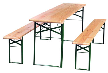 METRO PROFESSIONAL Pivní set sklápěcí 220 x 70 cm kov/dřevo 1 ks