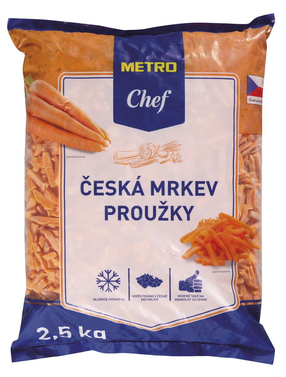 METRO Chef Česká mrkev proužky mraž. 2,5 kg