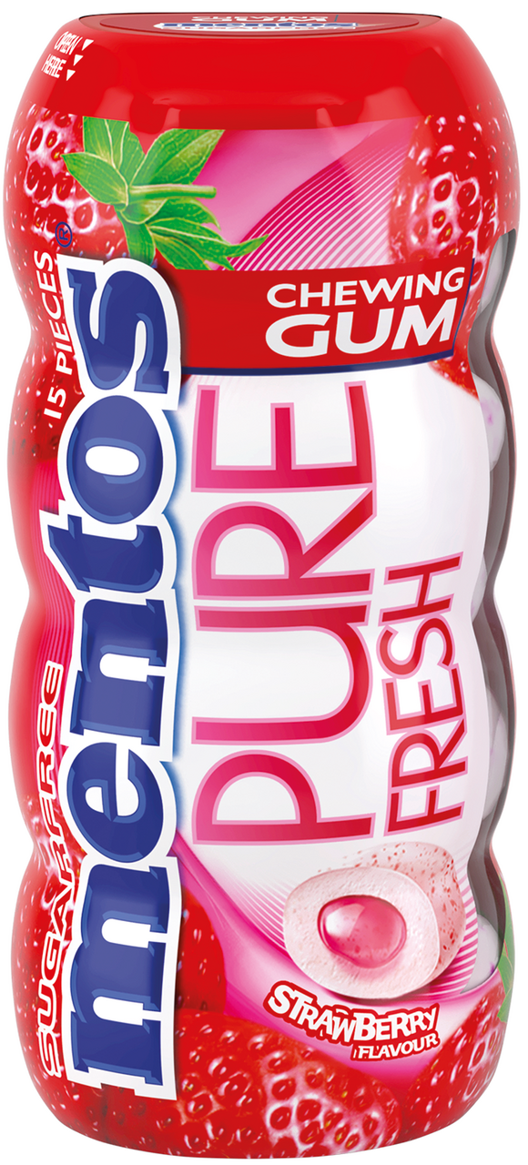 mentos Pure Fresh Strawberry/ jahoda žvýkačky 10 x 30 g