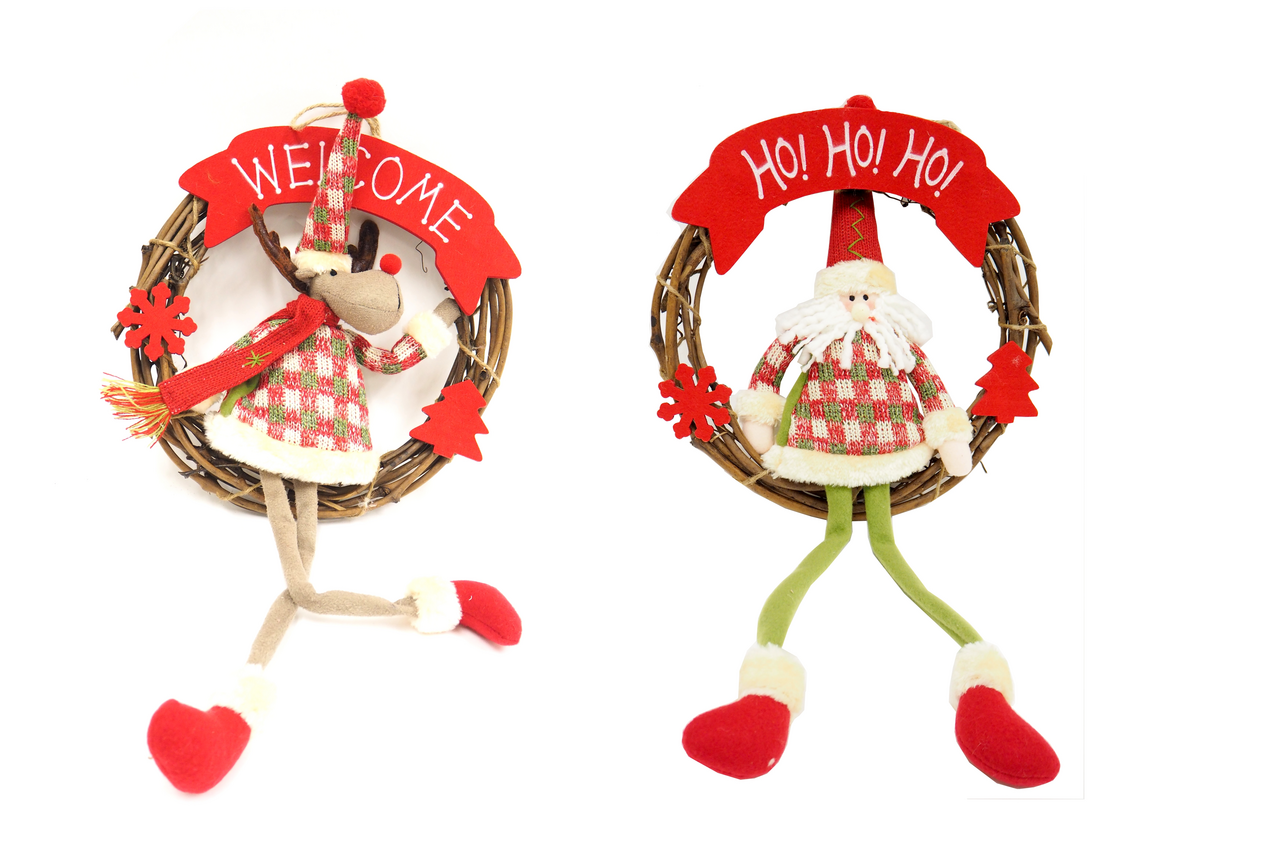 Tarrington House Věnec ratanový s postavou 30 cm 1 ks