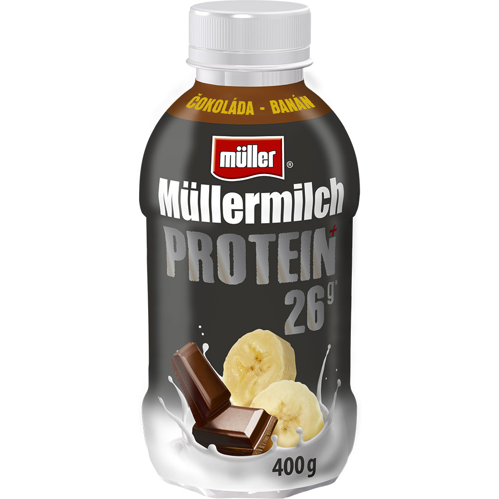 Müllermilch Protein mléčný nápoj čokoláda-banán chlaz. 400 g