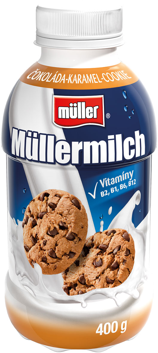 Müllermilch mléčný nápoj s příchutí čokoláda karamel cookie chlaz. 400 g