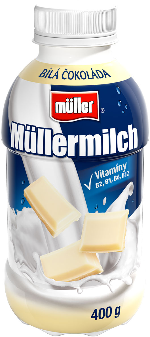 Müllermilch mléčný nápoj s příchutí bílá čokoláda chlaz. 400 g