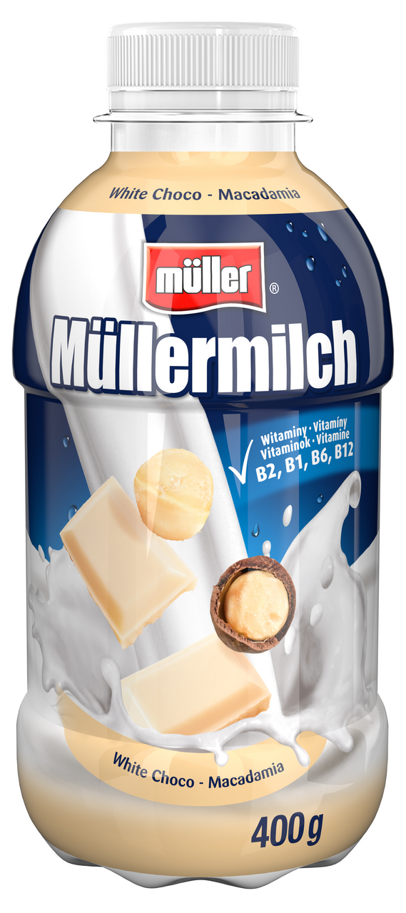 Müllermilch Mléčný nápoj bílá čokoláda makadamový ořech 400 g