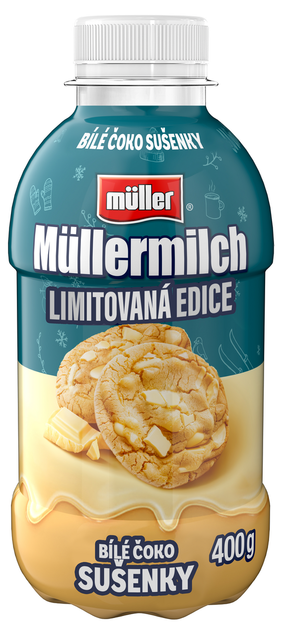 Müllermilch mléčný nápoj bílá čokoláda cookies chlaz. 400 g