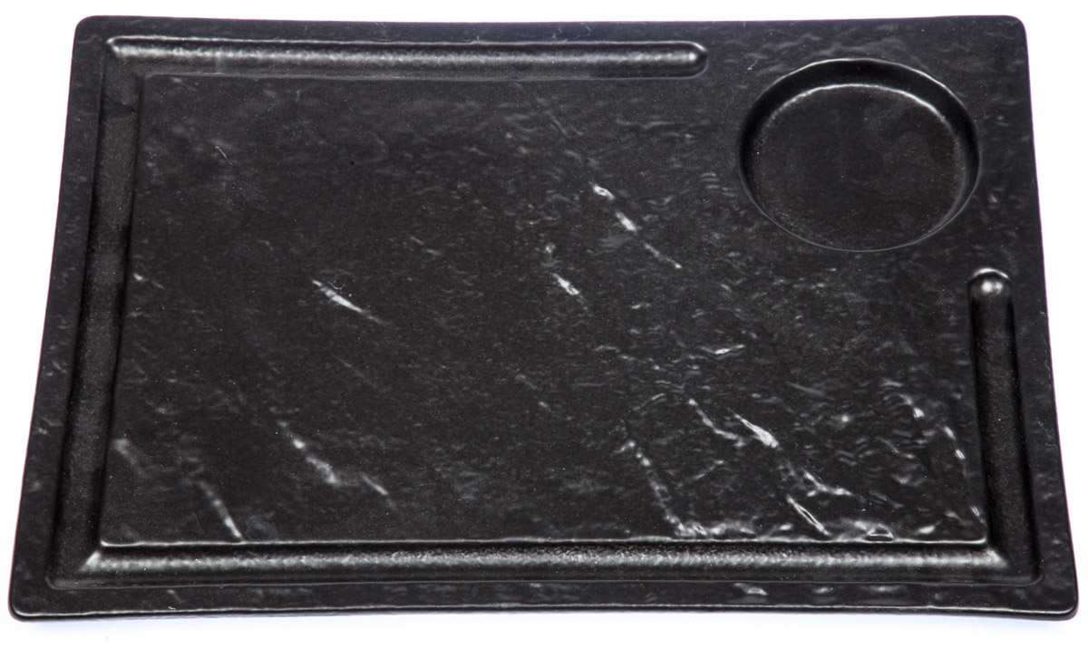 Tognana Podnos Steak VULCANIA 33 x 24 cm porcelán černý 2 ks
