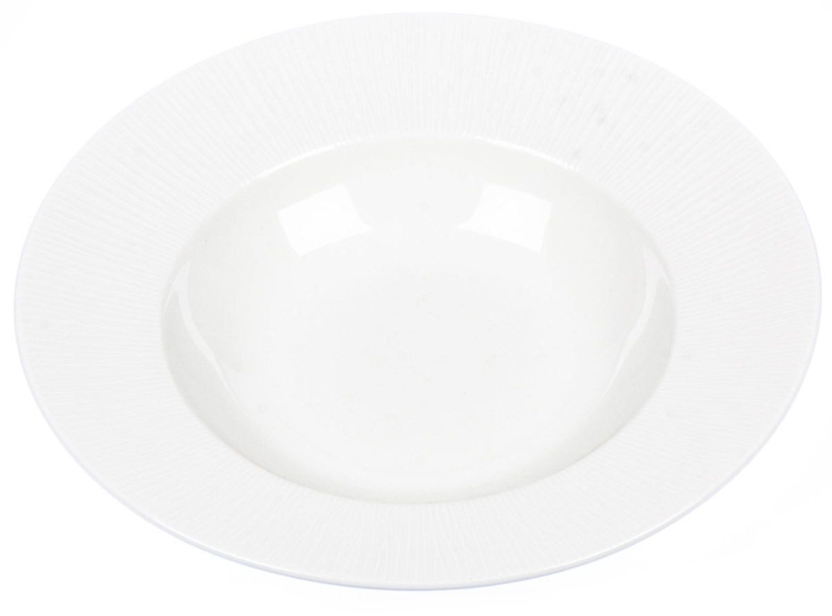 Talíř hluboký 28 cm bambus bílý 12 ks