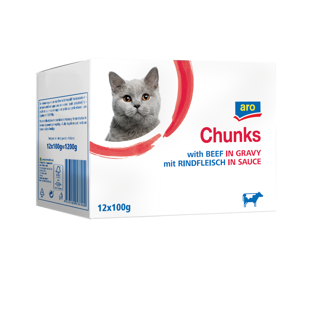 aro Kapsička pro kočky hovězí 12 x 100 g