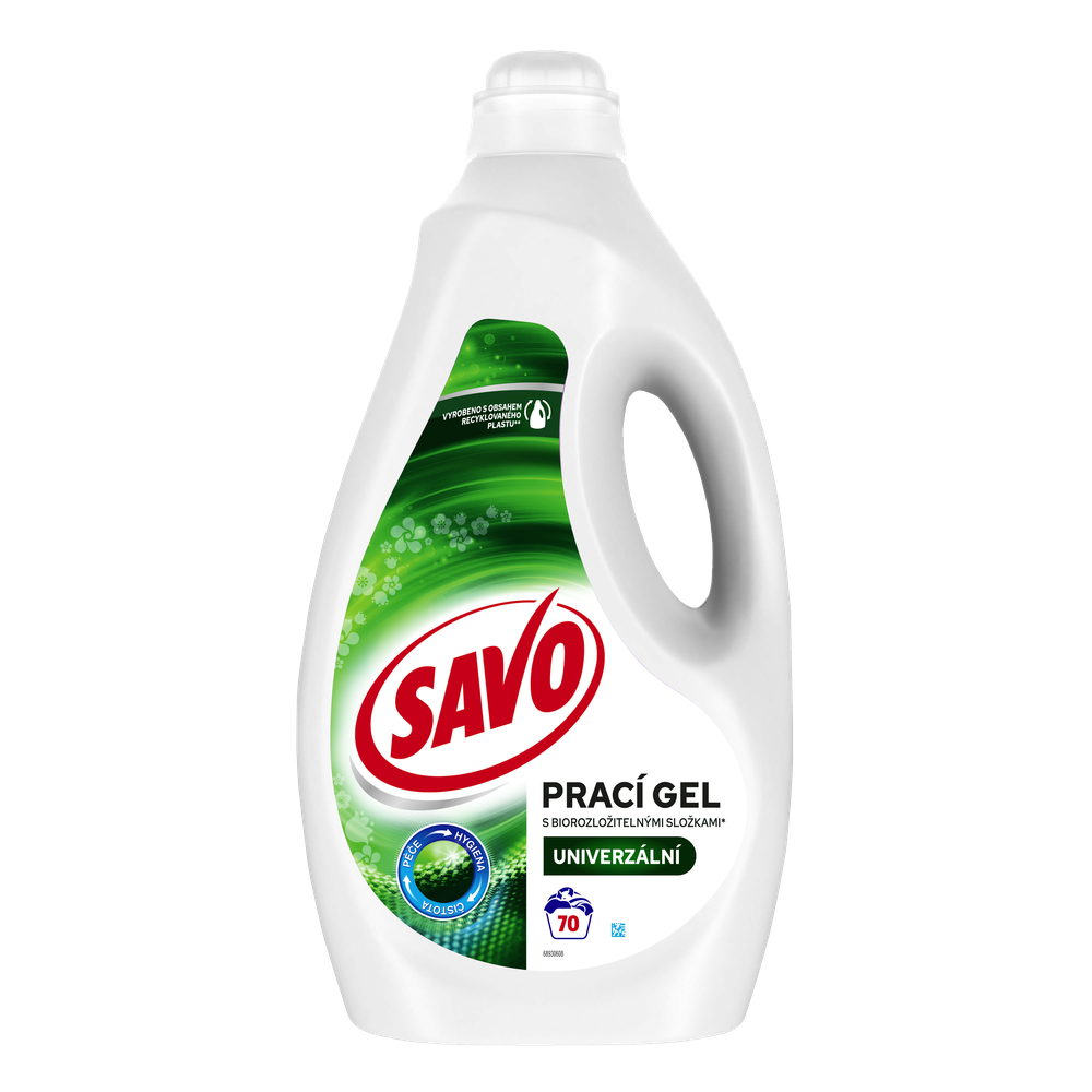 SAVO Universal bez chlóru Color&White prací gel na bílé a barevné prádlo (70 praní) 3,5 l