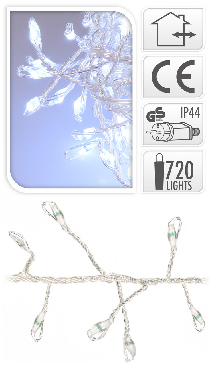 Drátek světelný 720LED bílá 1 ks