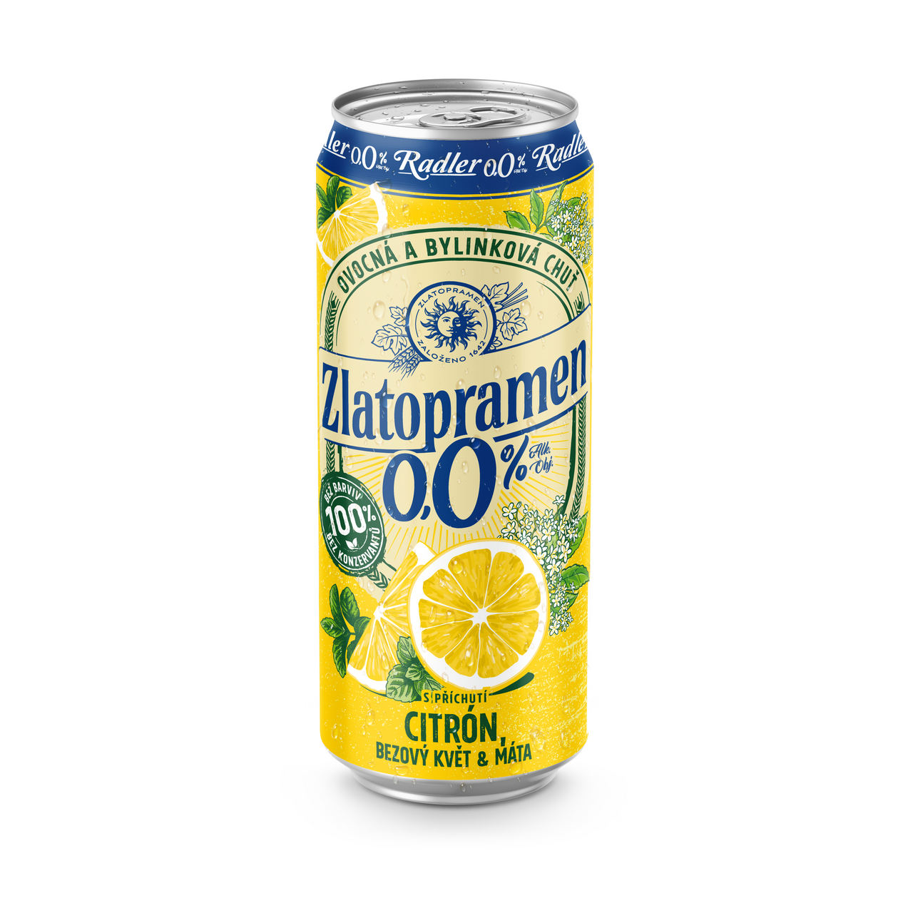 Zlatopramen Pivo nealkoholické citron 24 x 500 ml plech