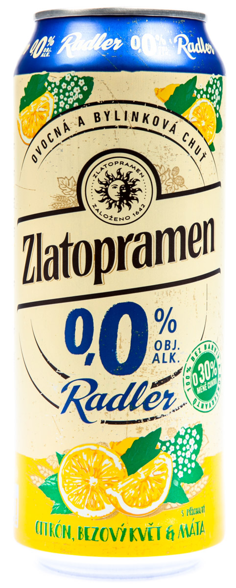Zlatopramen Pivo nealkoholické citron 500 ml plech