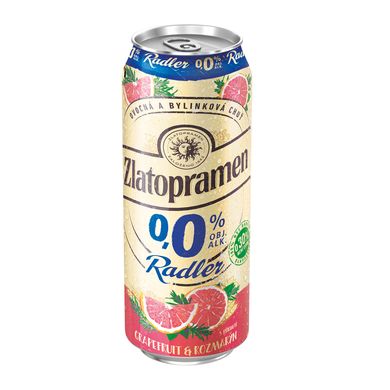 Zlatopramen Pivo nealkoholické grep rozmarýn 24 x 500 ml