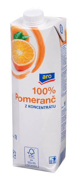 aro Pomeranč 100% džus 12 x 1 l