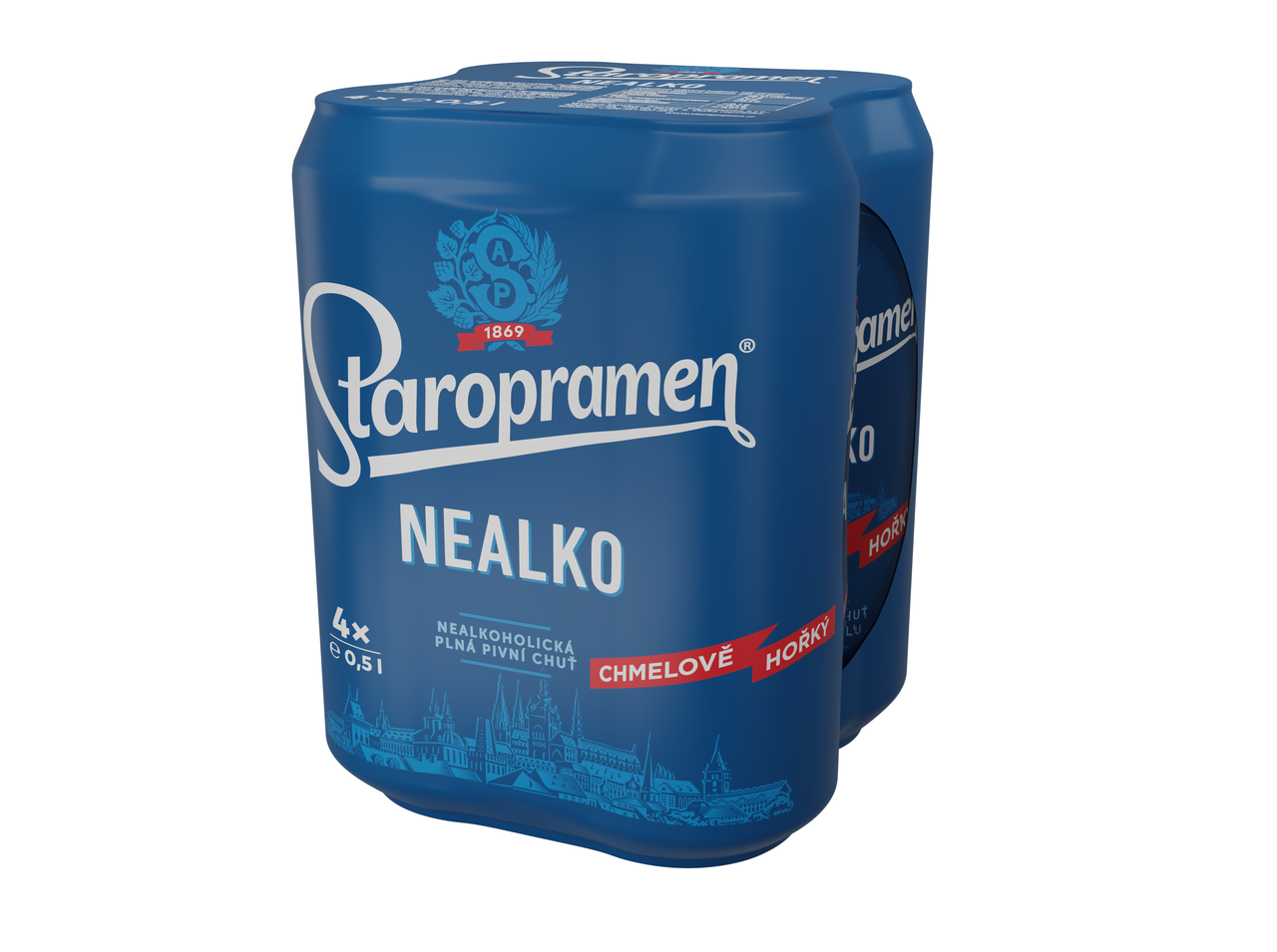 Staropramen Pivo nealkoholické 4 x 500 ml plech