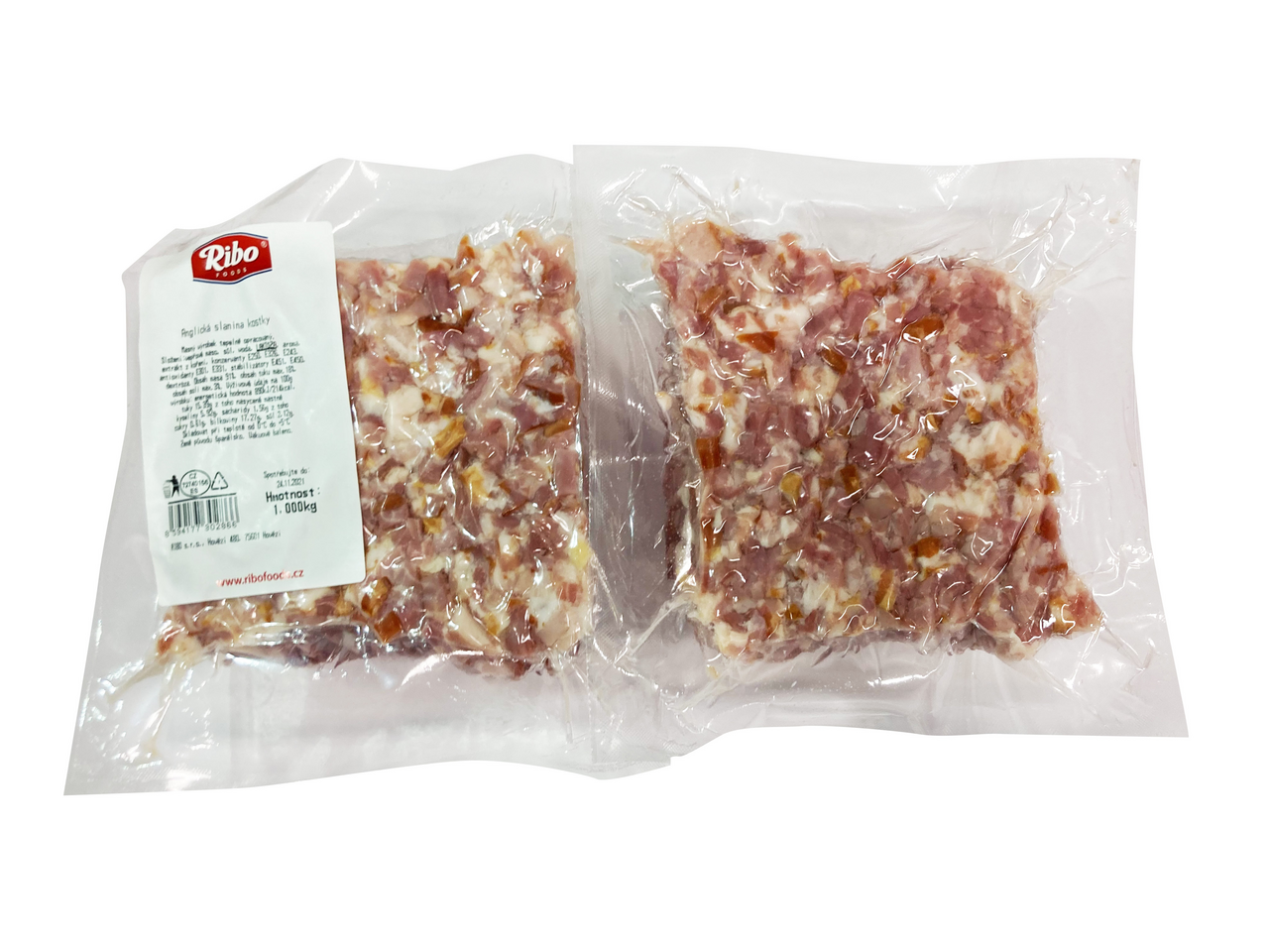 Ribo Anglická slanina kostkovaná chlaz. 1 kg