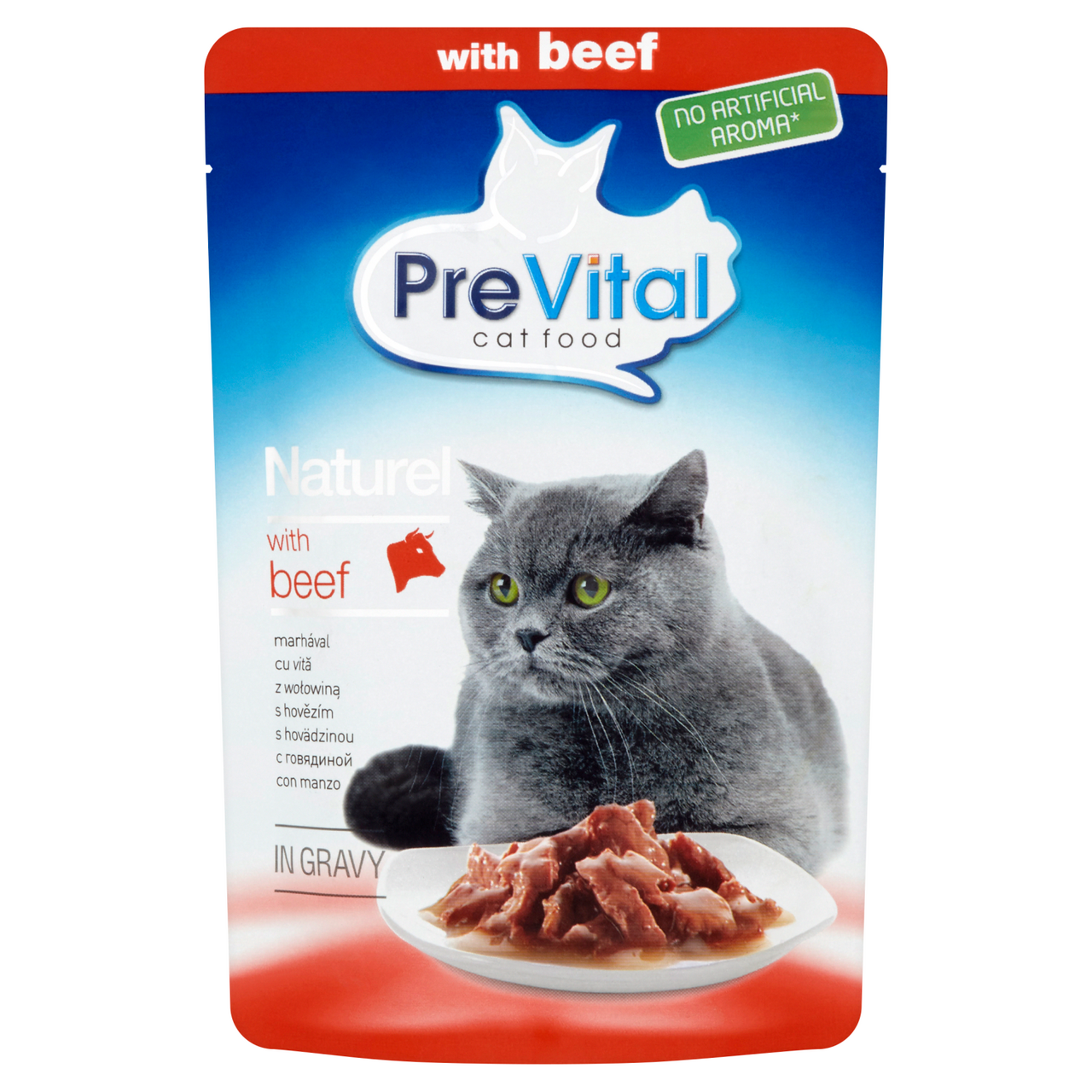PreVital hovězí + kuřecí + losos kapsičky pro kočky 85 g