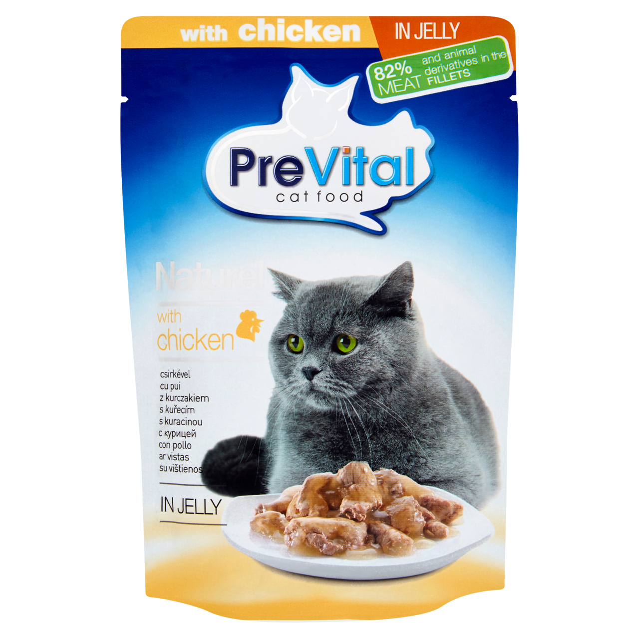 PreVital kuřecí + krůtí + pstruh + tuňák kapsičky pro kočky 85 g