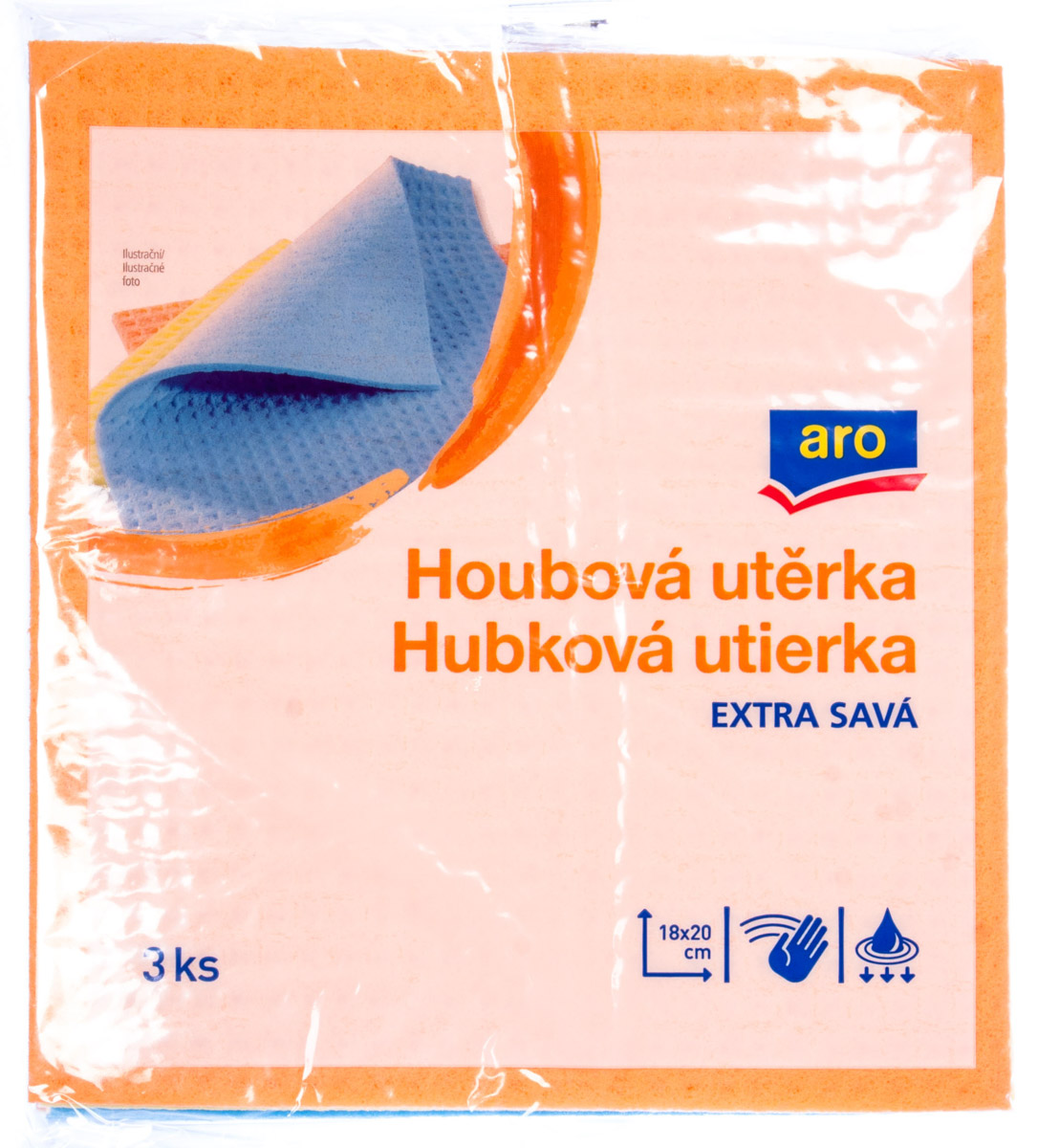 aro Utěrka houbová 18 x 20 cm 3 x 3 ks