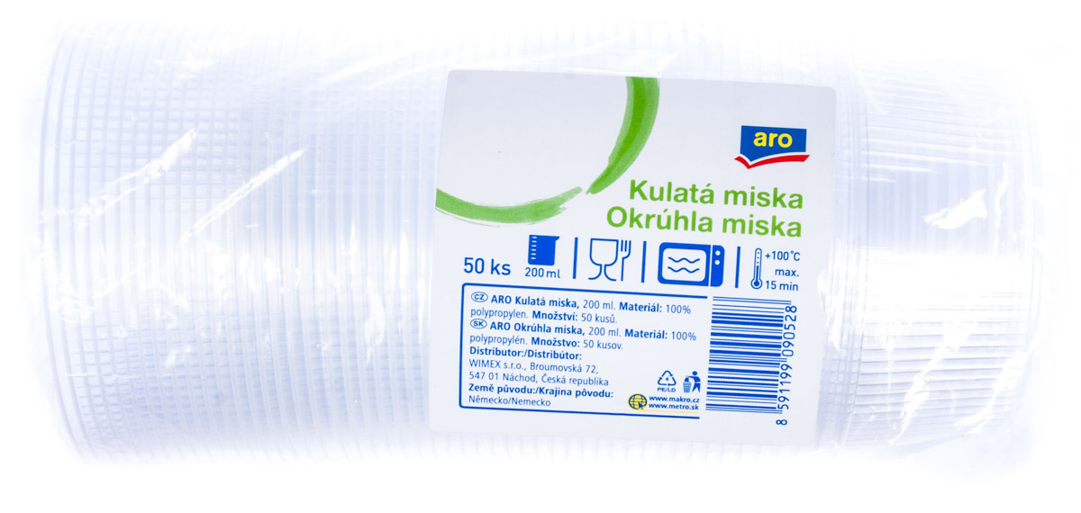 aro Miska kulatá 200 ml transparentní 50 ks