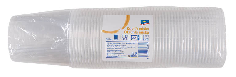 aro Miska kulatá 500 ml transparentní 50 ks