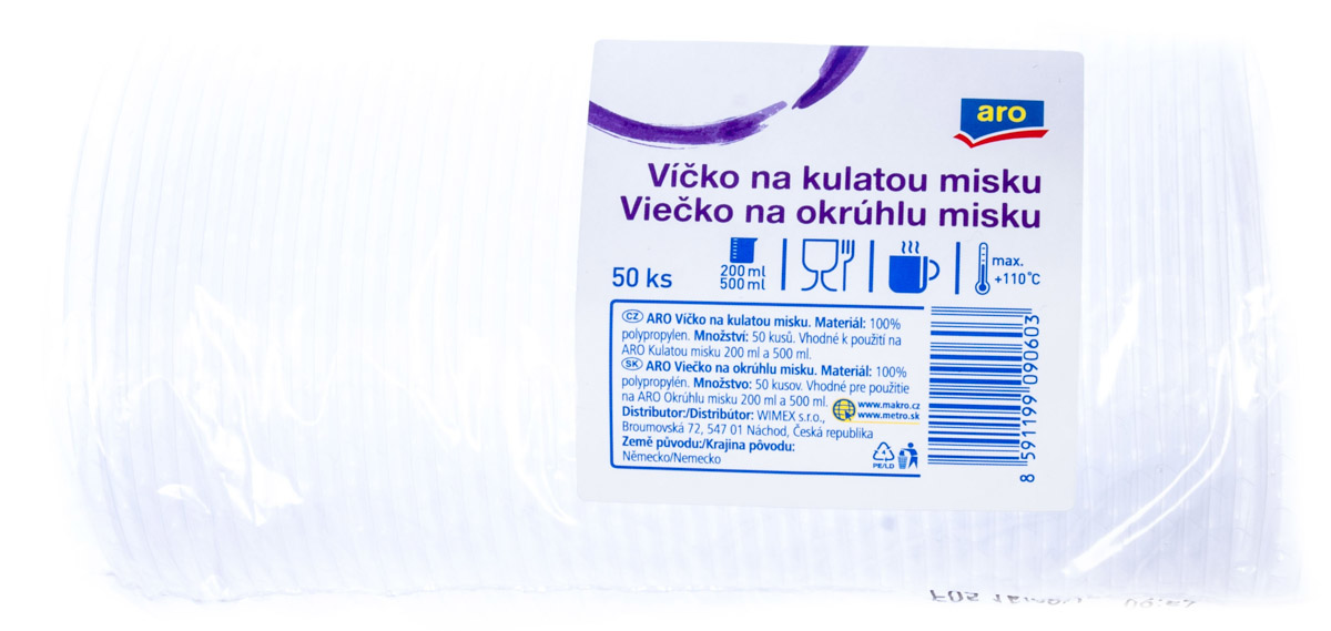 aro Víčko na misku kulatou transparentní 50 ks
