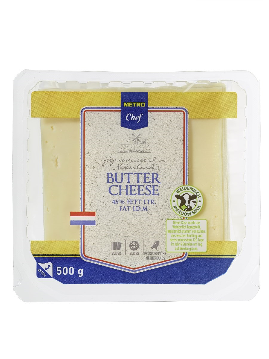 METRO Chef Buttercheese 45% sýr plátky chlaz. 500 g