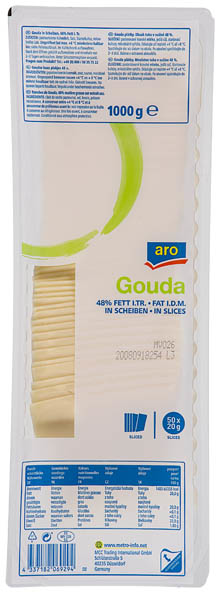 aro Gouda 48% sýr plátky chlaz. 1 kg