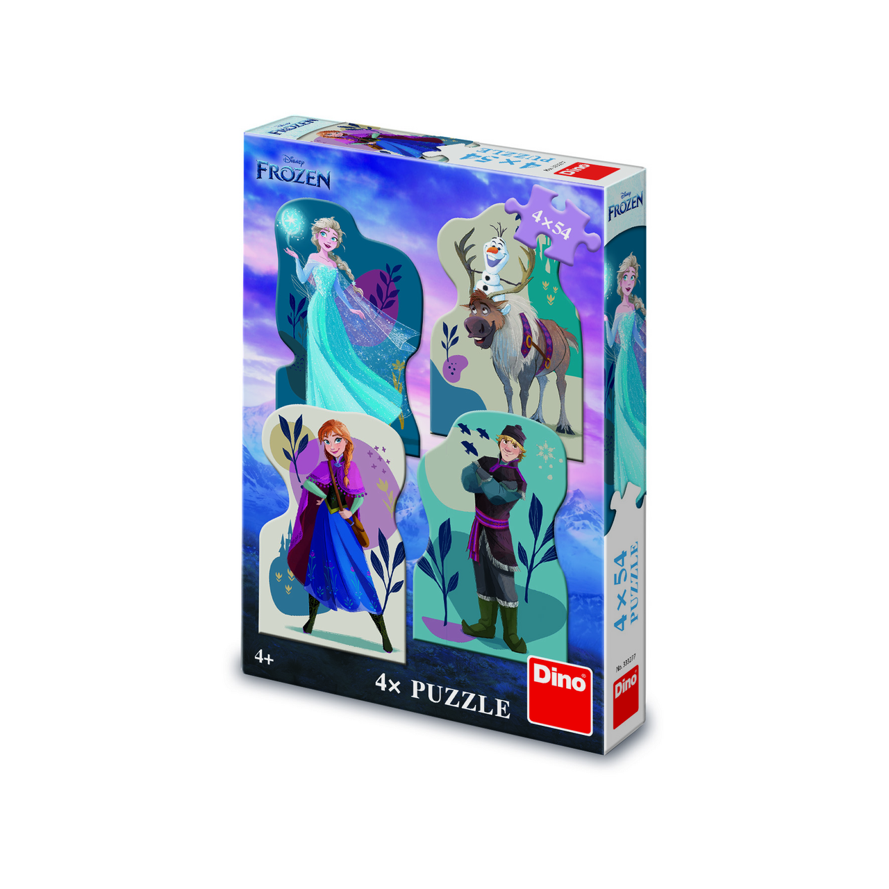 Puzzle 4v1 Dino 4 x 54 dílků 1 ks