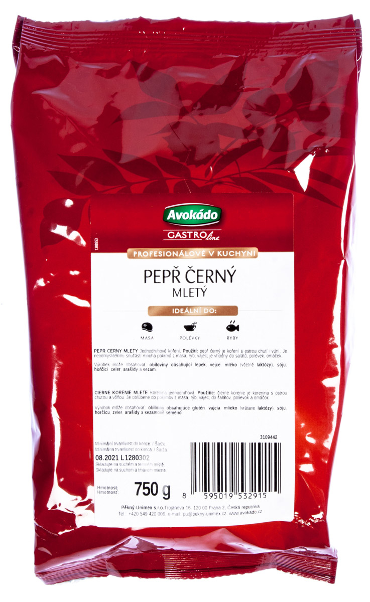 Avokádo Pepř černý mletý 750 g