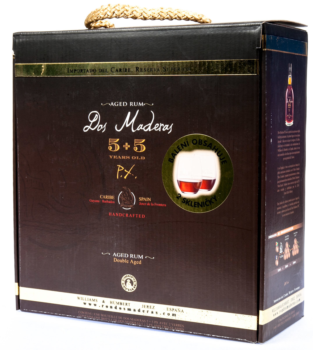 Dos Maderas 5yo+5yo 40% rum 3 x (700 ml + sklenice 2 ks)
